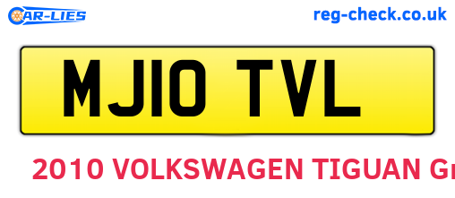 MJ10TVL are the vehicle registration plates.
