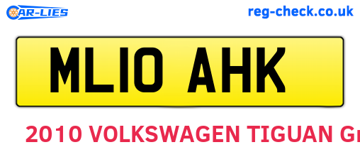 ML10AHK are the vehicle registration plates.