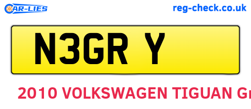 N3GRY are the vehicle registration plates.