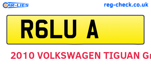 R6LUA are the vehicle registration plates.