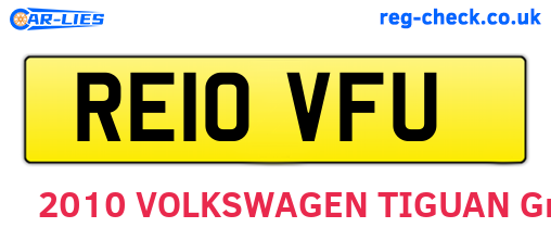 RE10VFU are the vehicle registration plates.
