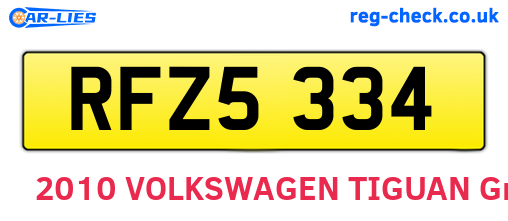 RFZ5334 are the vehicle registration plates.