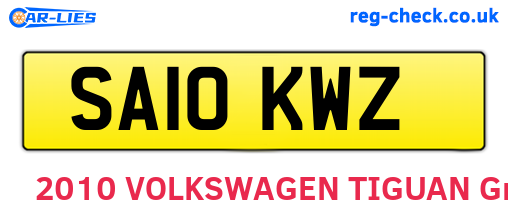 SA10KWZ are the vehicle registration plates.