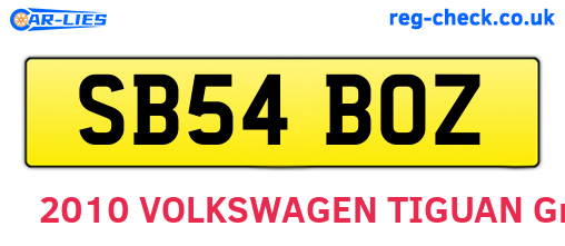SB54BOZ are the vehicle registration plates.