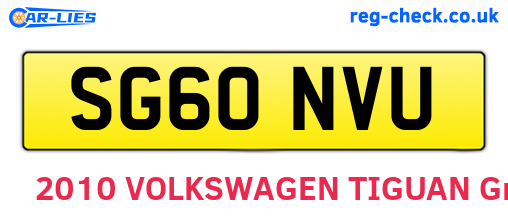 SG60NVU are the vehicle registration plates.