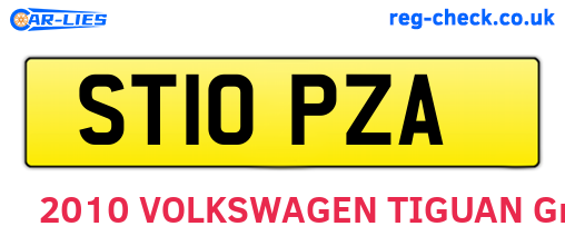 ST10PZA are the vehicle registration plates.