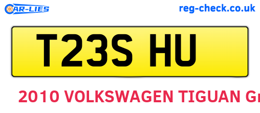 T23SHU are the vehicle registration plates.