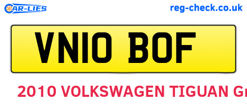 VN10BOF are the vehicle registration plates.