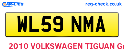 WL59NMA are the vehicle registration plates.