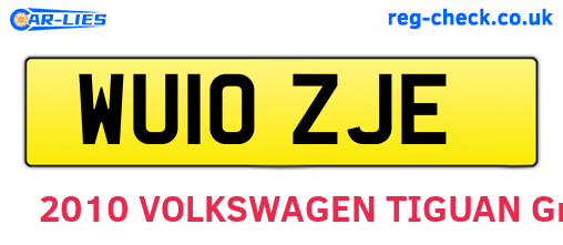 WU10ZJE are the vehicle registration plates.