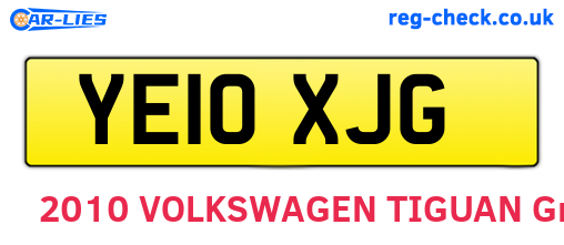 YE10XJG are the vehicle registration plates.