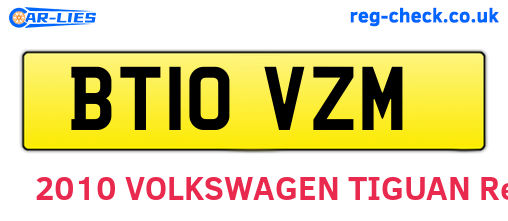 BT10VZM are the vehicle registration plates.