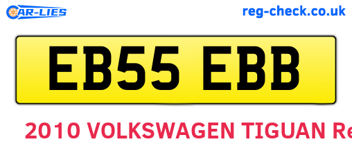 EB55EBB are the vehicle registration plates.