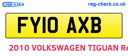 FY10AXB are the vehicle registration plates.