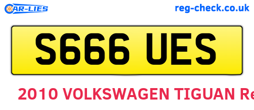 S666UES are the vehicle registration plates.