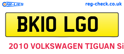 BK10LGO are the vehicle registration plates.