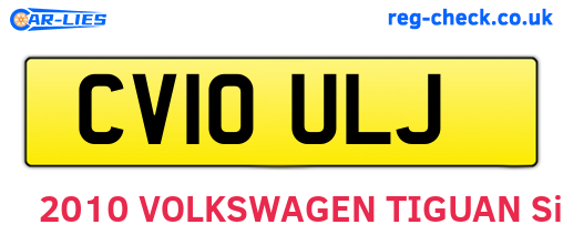 CV10ULJ are the vehicle registration plates.