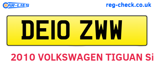 DE10ZWW are the vehicle registration plates.