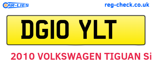 DG10YLT are the vehicle registration plates.