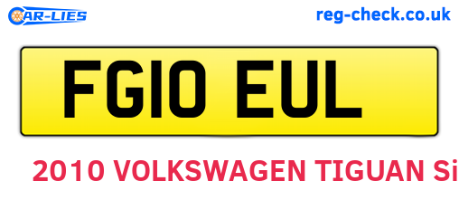 FG10EUL are the vehicle registration plates.