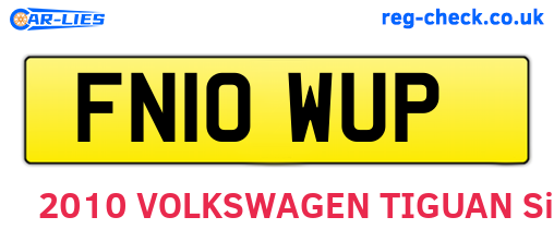 FN10WUP are the vehicle registration plates.