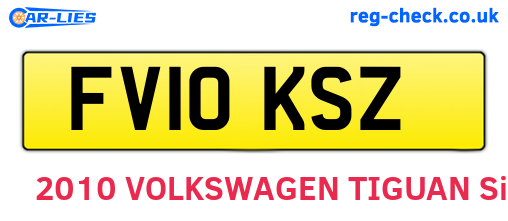FV10KSZ are the vehicle registration plates.