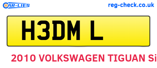 H3DML are the vehicle registration plates.