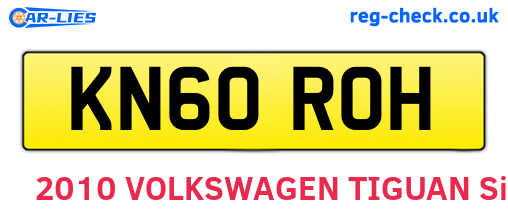 KN60ROH are the vehicle registration plates.