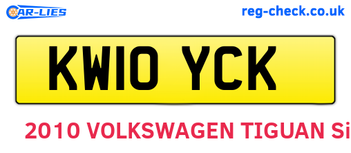 KW10YCK are the vehicle registration plates.