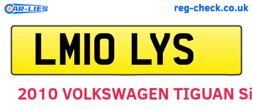 LM10LYS are the vehicle registration plates.