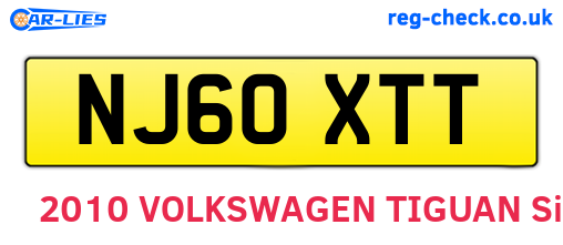 NJ60XTT are the vehicle registration plates.