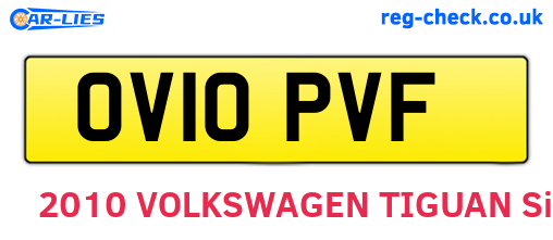 OV10PVF are the vehicle registration plates.