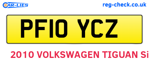 PF10YCZ are the vehicle registration plates.