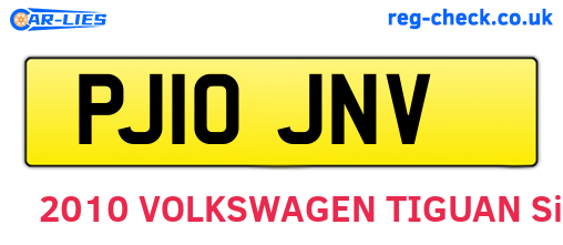 PJ10JNV are the vehicle registration plates.