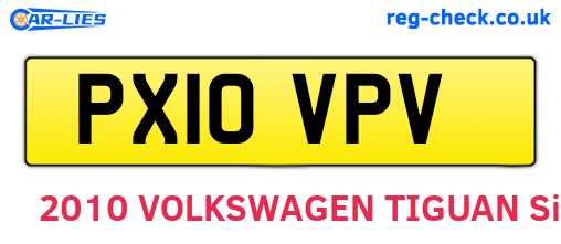 PX10VPV are the vehicle registration plates.