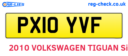 PX10YVF are the vehicle registration plates.