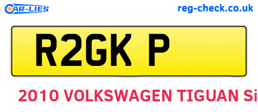 R2GKP are the vehicle registration plates.
