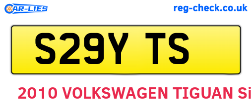 S29YTS are the vehicle registration plates.