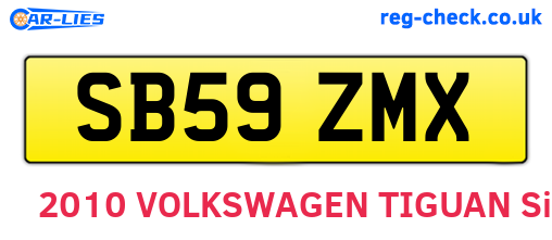 SB59ZMX are the vehicle registration plates.