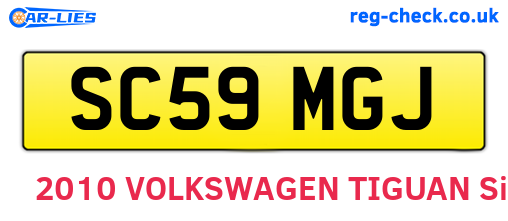 SC59MGJ are the vehicle registration plates.
