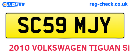 SC59MJY are the vehicle registration plates.