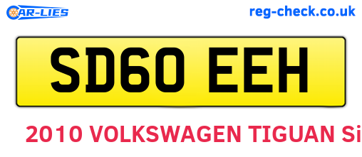 SD60EEH are the vehicle registration plates.