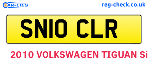 SN10CLR are the vehicle registration plates.