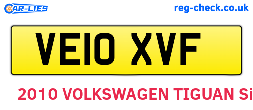 VE10XVF are the vehicle registration plates.