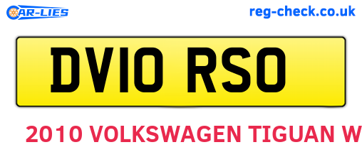 DV10RSO are the vehicle registration plates.