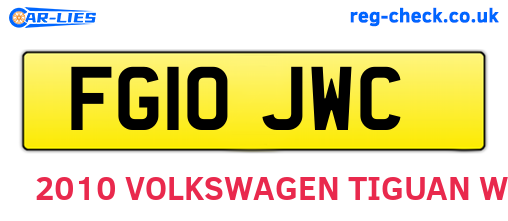 FG10JWC are the vehicle registration plates.