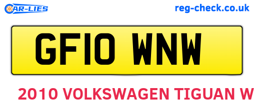 GF10WNW are the vehicle registration plates.