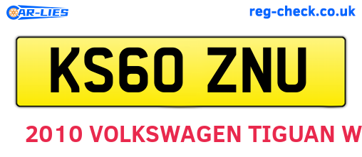 KS60ZNU are the vehicle registration plates.