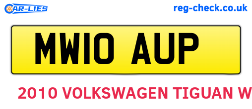 MW10AUP are the vehicle registration plates.