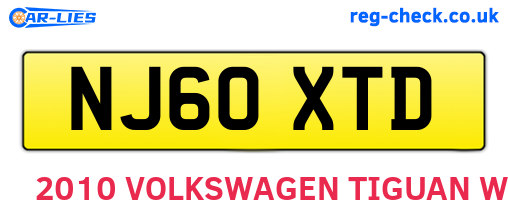 NJ60XTD are the vehicle registration plates.